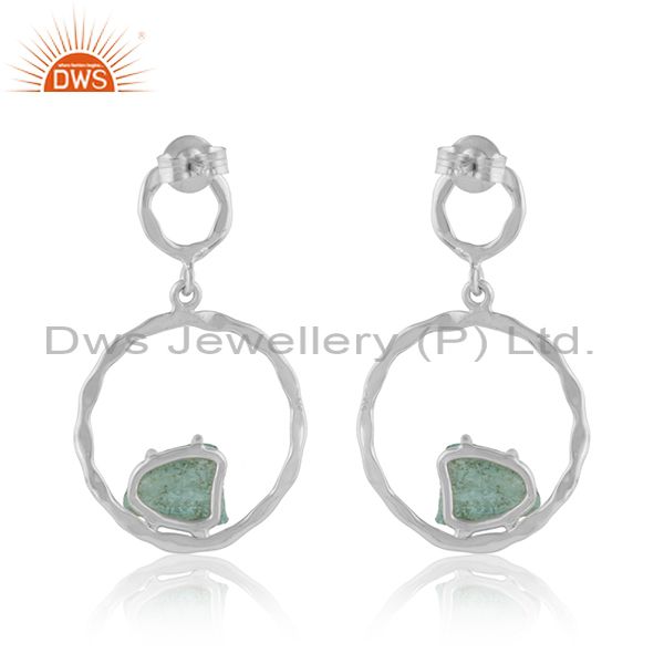 Suppliers Apatite Gemstone 925 Sterling Silver Dangle Disc Earrings Jewelry
