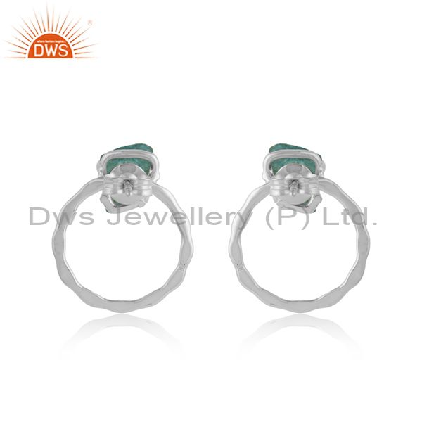 Suppliers 925 Sterling Silver Disc Design Apatite Gemstone Stud Earrings