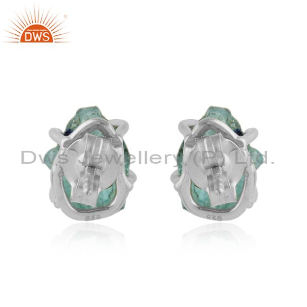 Suppliers Sterling Silver Apatite Gemstone Designer Stud Earrings Jewelry