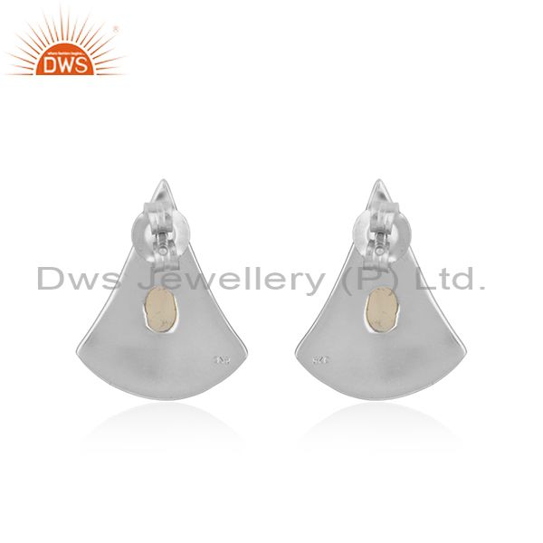 Suppliers Handmade Texture Fine Silver Ethiopian Opal Gemstone Earrings