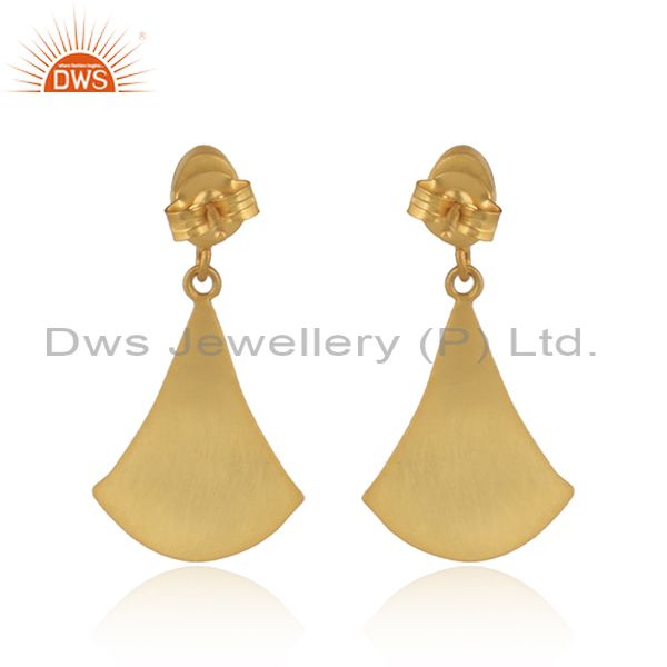 Exporter of Textured Gold on Silver 925 Dangle Lapis Earring