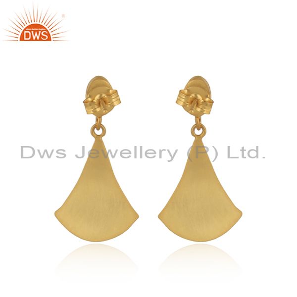 Exporter of Textured Gold on Silver Dangle Black Onyx Earring