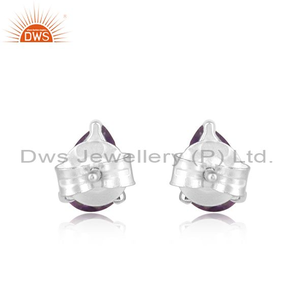 Designer dainty sterling silver 925 studs with amethyst