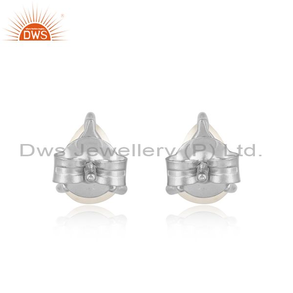 Designer dainty sterling silver 925 studs with pearl