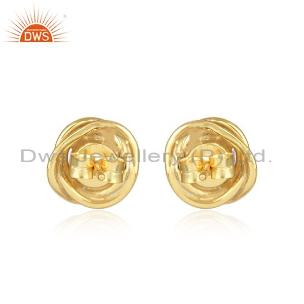 Wrapped Pearl Gold Plated Sterling Silver Statement Earring