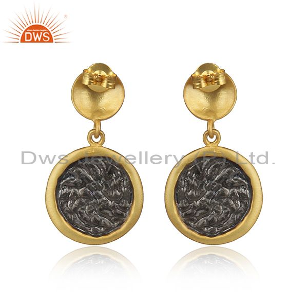Cubic Zirconia Sterling Silver Gold Plated Earrings