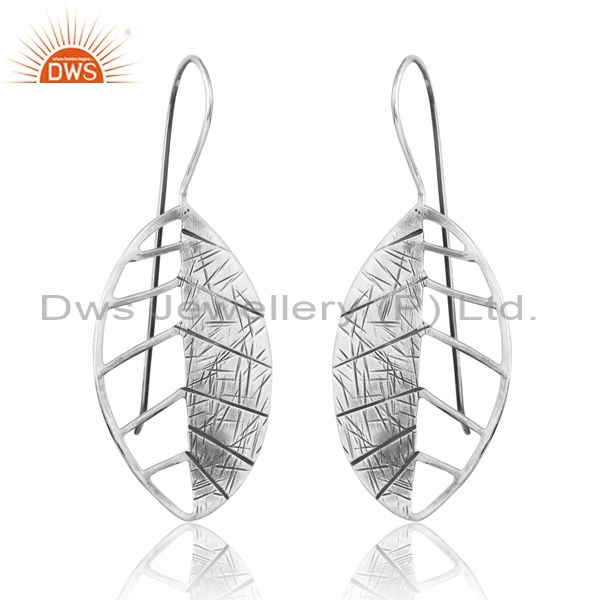Sterling Silver Oxidised With Leaf Pattern