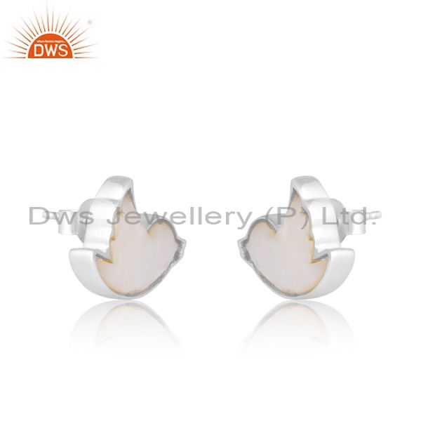 Fly Bird Stud With Mother Of Pearl Cabushion For Women