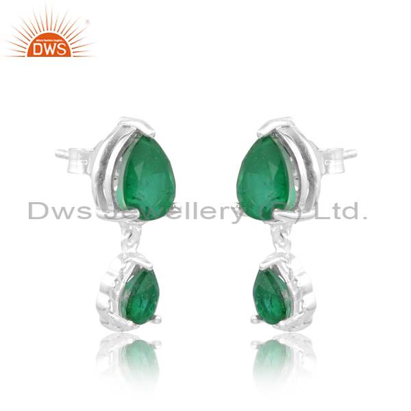 Stunning Doublet Zambian Emerald Quartz Earrings for Girls