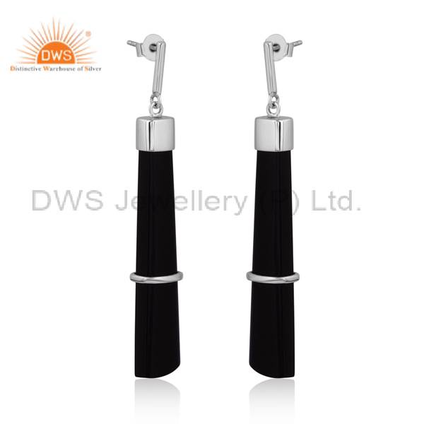 Black Onyx Earrings With Bold Striking Modern Style Black Onyx Earrings with Bold Striking Modern Style