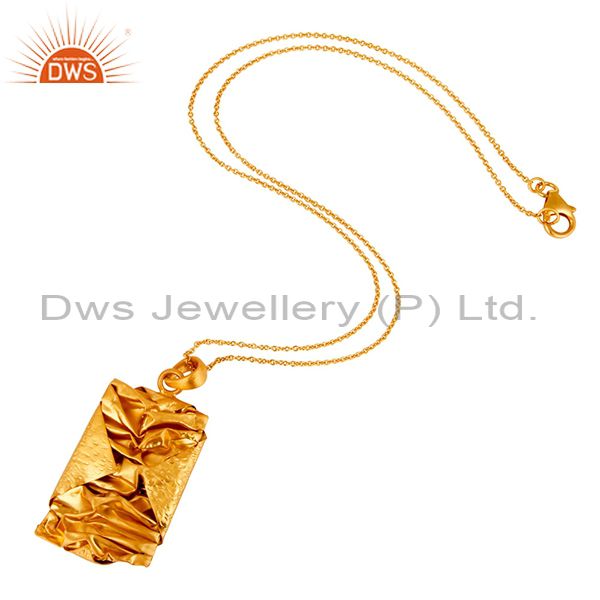 Suppliers Indian Artisan Handcrafted Sterling Silver Yellow Gold Plated Designer Pendant