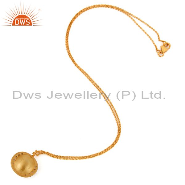 Suppliers 18K Gold Plated Sterling Silver 925 Natural Pearl Pendant Necklace Gift Jewelry