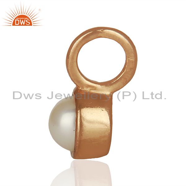 Exporter Natural Pearl Rose Gold Plated 925 Sterling Silver Pendant Supplier