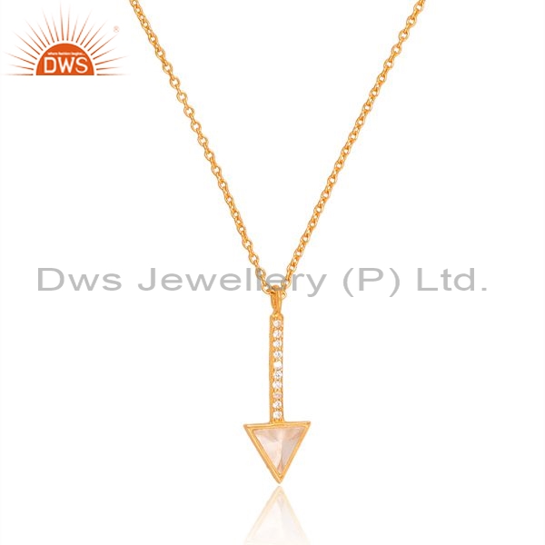 Silver Pendant And Necklace With Cubic Zirconia Cut Drop