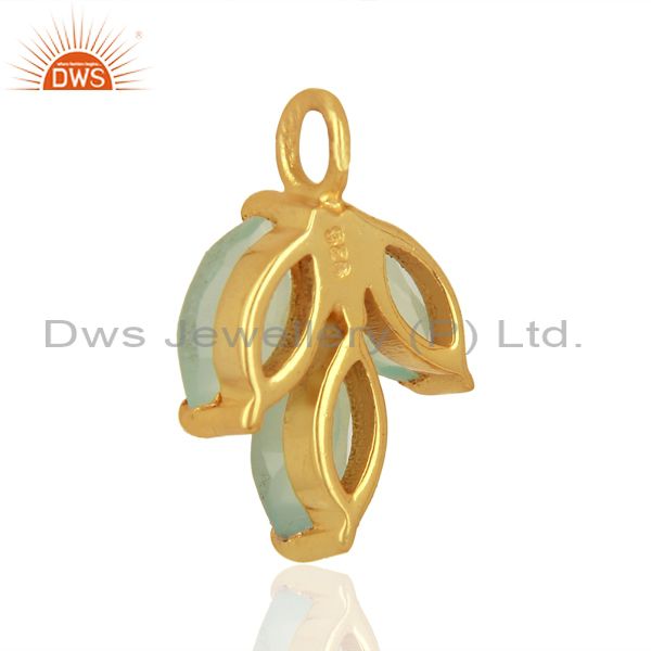 Suppliers Aqua Chalcedony Gemstone Pendant Connector Jewelry Findings Supplier