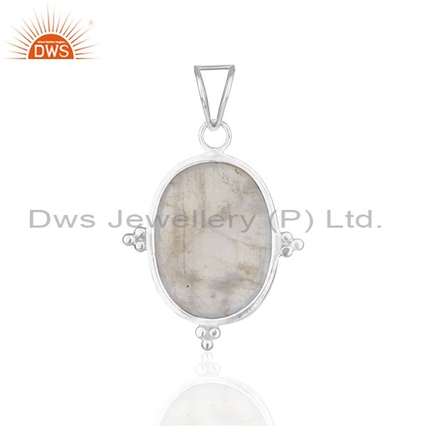 Suppliers Rainbow Moonstone 925 Sterling Silver Customized Pendant Manufacturer from India