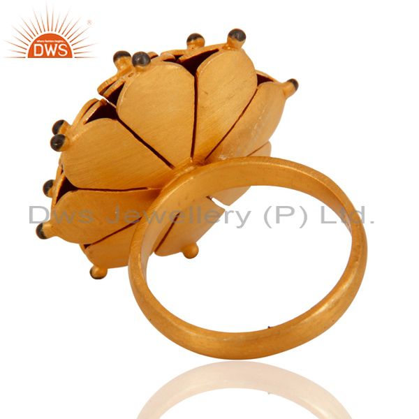 Suppliers Indian Artisan Handcrafted 925 Sterling Silver Gold Plated Designer Ring