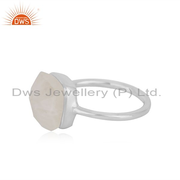 Suppliers Natural Rainbow Moonstone Fine Sterling Silver Ring Manufacturers