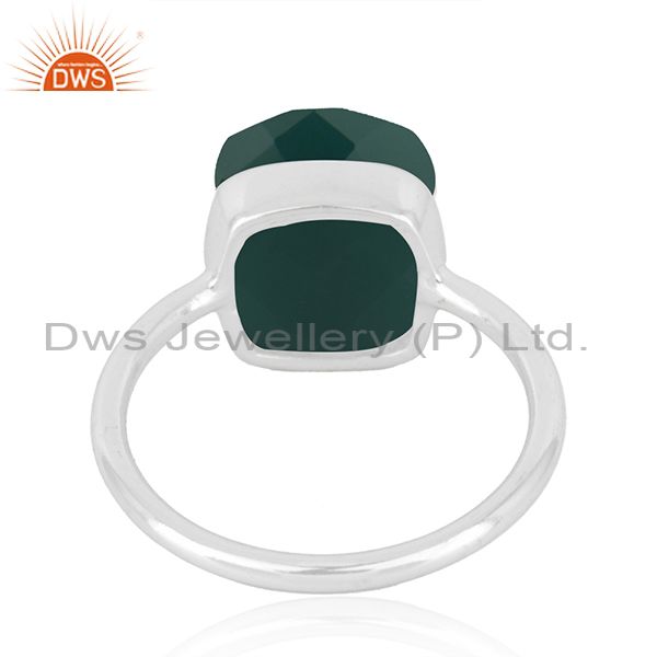 Suppliers Handmade 925 Sterling Fine Silver Green Onyx Gemstone Ring Manufacturer in India
