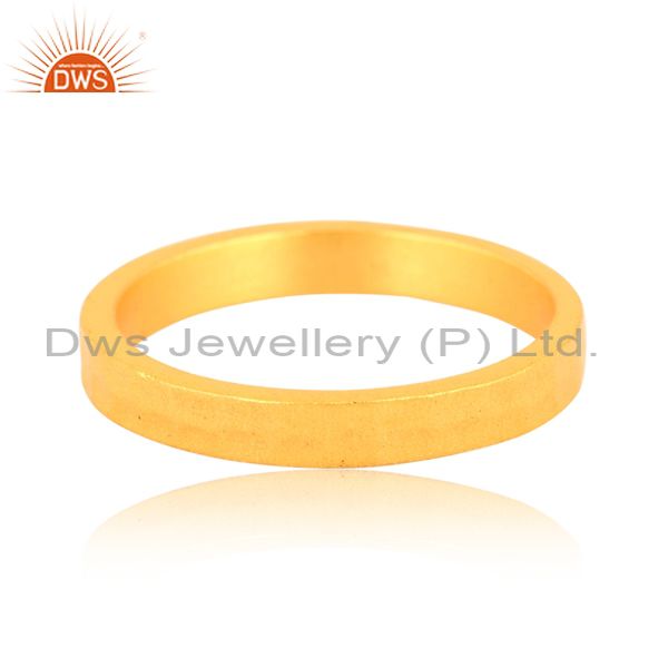 Sterling Silver Plain Ring With 2.5 Gold Micron Plating