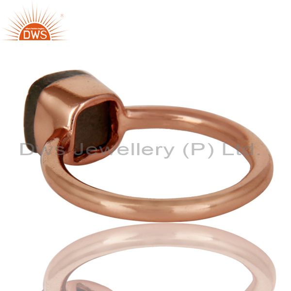 Suppliers 18K Rose Gold Plated Sterling Silver Pyrite Gemstone Stackable Ring