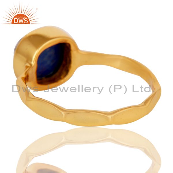 Suppliers Sterling Silver Lapis Lazuli 18K Yellow Gold Plated Stackable Ring Hamdmade Ring