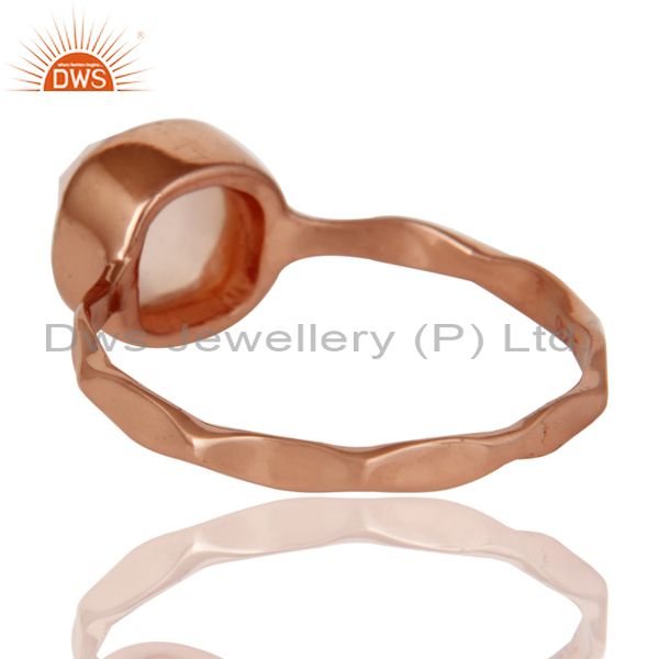 Suppliers Rose Gold Plated Dyed Rose Chalcedony Sterling Silver Stackable Ring