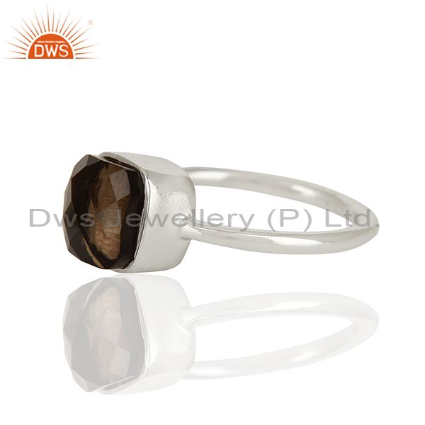 Suppliers Smoky Quartz Gemstone 925 Sterling Silver Ring Jewelry Manufacturer