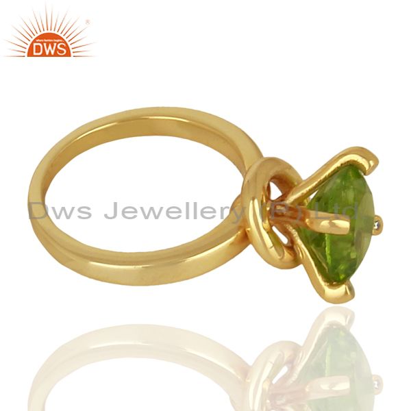 Suppliers Natural Peridot Stackable 925 Sterling Silver Ring Gemstone Jewelry