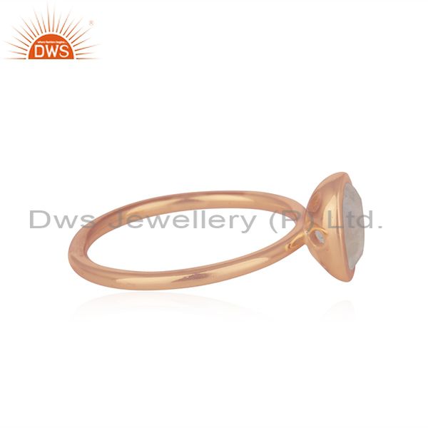 Suppliers Rose Gold Plated Sterling Silver Rainbow Moonstone Ring Supplier