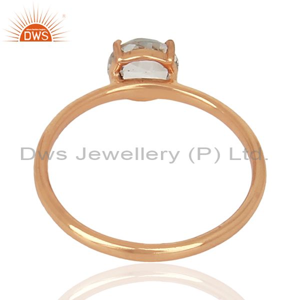 Suppliers Blue Topaz 925 Sterling Silver Rose Gold Plated  Ring Gemstone Jewellery
