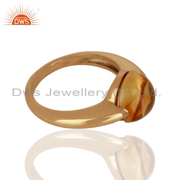 Suppliers Citrine Eye of the Beholder Tension Sterling Silver Rose Gold Plated Rings
