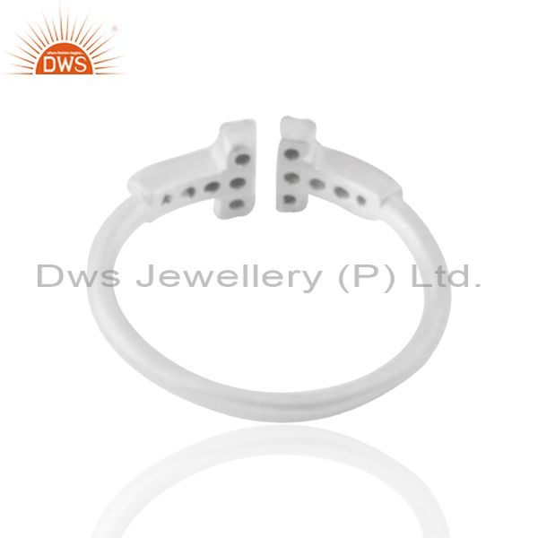 Suppliers White Zircon Double Cross Charm 925 Silver Ring Jewelry Manufacturers