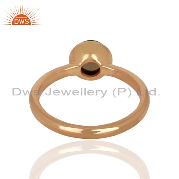 Suppliers Smoky Topaz 925 Sterling Silver Rose Gold Plated Stack Rings Gemstone Jewellery