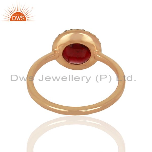 Suppliers Garnet With cz Sterling Silver Rose Gold Plated Stack Rings Gemstone Jewellery