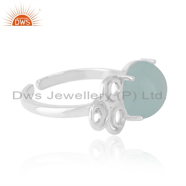 Best Selling Solid 925 Sterling Silver Chalcedony Gemstone Rings Manufacturers