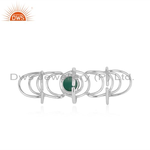 Top Quality Green Onyx Gemstone 925 Sterling Silver Knuckle Ring Manufacturer