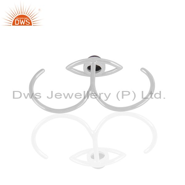 Suppliers Handmade Sterling Silver Evil Eye Design Multi Finger Gemstone Ring