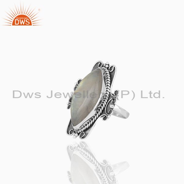 Suppliers Indian Handmade 925 Silver Oxidized Moonstone Women Ring Manufacturer