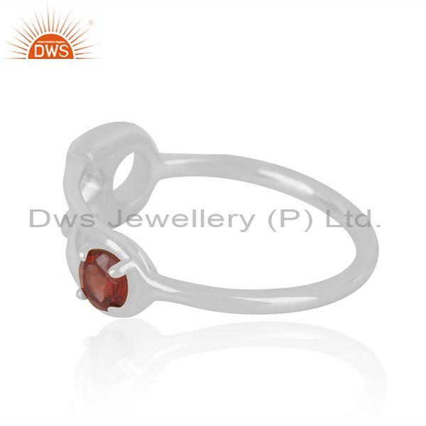 Suppliers Garnet Birthstone Fine Silver Customized Pin Design Ring Manufacturer India