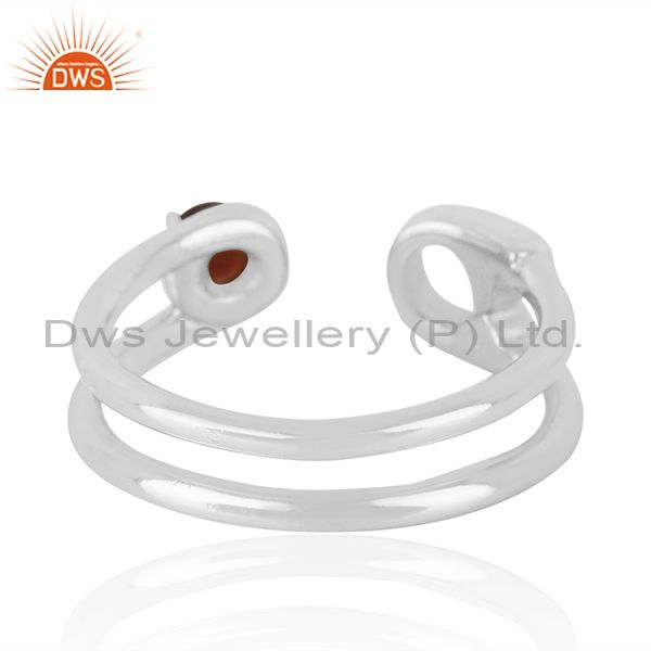 Suppliers Garnet Gemstone Pin Design Sterling Silver Ring Manufacturer India