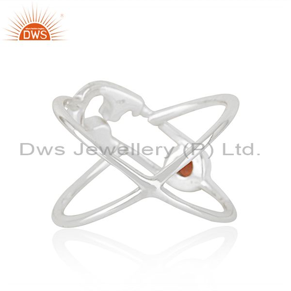 Suppliers Custom Pin Design Fine Sterling Silver Garnet Gemstone Ring Suppliers