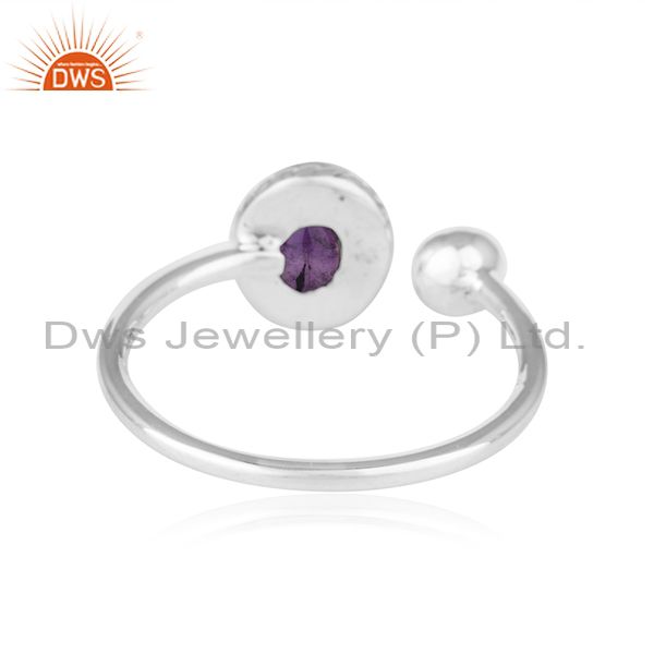 Exporter Antique Oxidized Sterling Silver Amethyst Gemstone Ring Jewelry