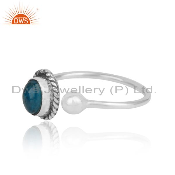 Designer of Designer oxidized on silver 925 with neon apatite womens rings
