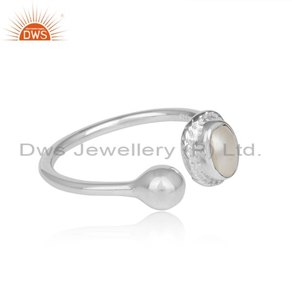 Wrapped Pearl Set Handmade Fine 925 Silver Facing Ring