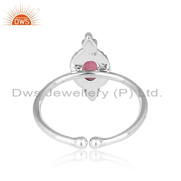 Exporter Pink Tourmaline Gemstone Oxidized Sterling Silver Ring Jewelry