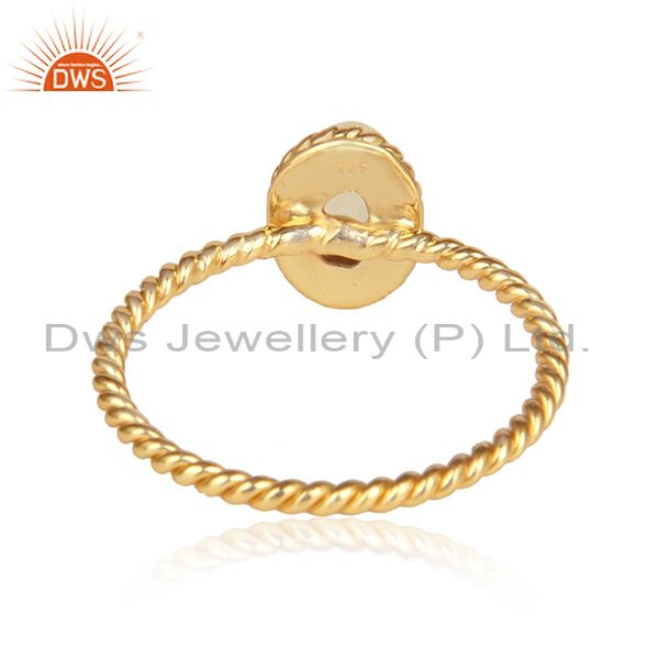 Designer of Citrine gemstone twisted design gold on 925 silver rings jewelry