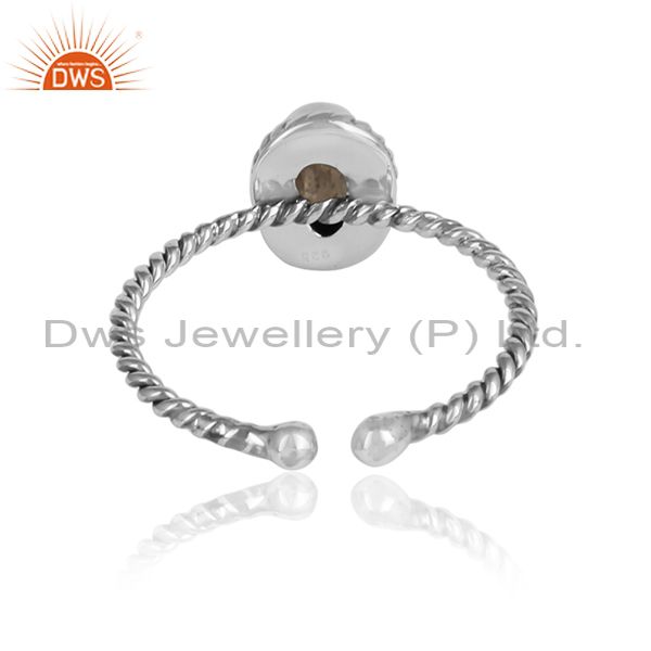 Designer of Labradorite gemstone handmade twisted oxidized 925 silver rings