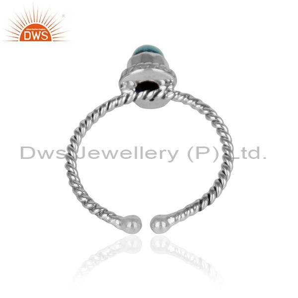 Designer of Arizona turquoise gemstone twisted design 925 silver ring jewelry