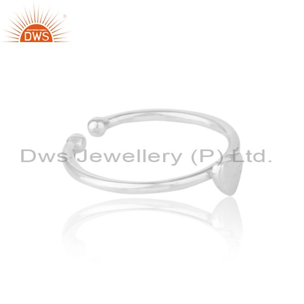 Handmade Dainty Heart Stackable Ring In Solid Silver 925